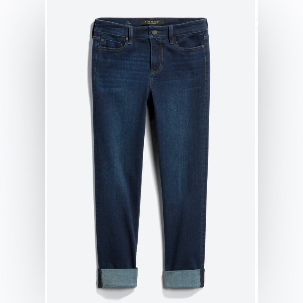 Liverpool Charlie Wide Rolled Cuff Jeans